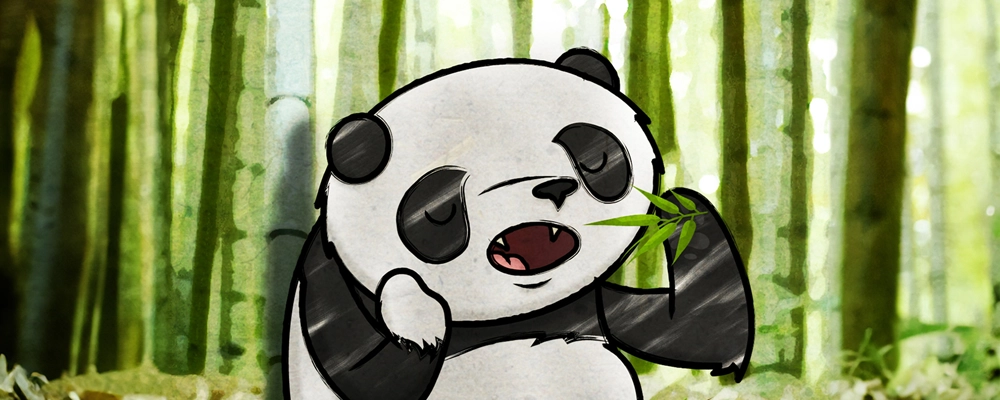 Lucky the Panda - Lucky eating